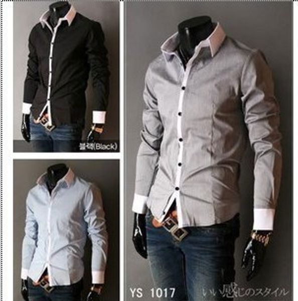 

Новое прибытие мужская slim fit рубашки бесплатная доставка на русский.