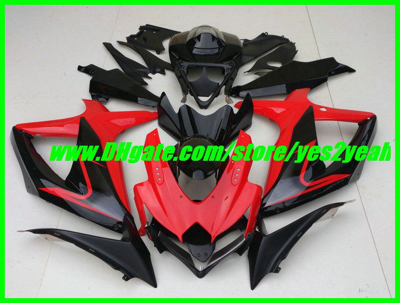 Red Black Fairing body kit for SUZUKI GSXR 600 750 08 09 K8 Bodywork GSXR600 GSXR750 2008 2009 Fairings set