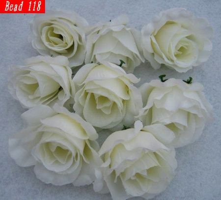 Hot ! Artificial Flowers Milky white Roses Flower Head Flower Ball Flower Arrangement Silk . Flower Festive & Party Supplies