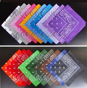 Lot 뜨거운 판매 20 색 20pcs 100 % 코 튼 페이 즐 리 Bandanas 양면 머리 랩 스카프 손목 밴드