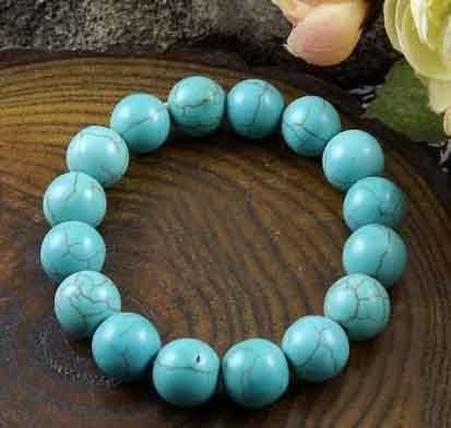 15 stks Turquoise Bead Stretch Armband 6mm 8mm 10mm 12mm 14mm