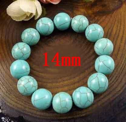 15 stks Turquoise Bead Stretch Armband 6mm 8mm 10mm 12mm 14mm