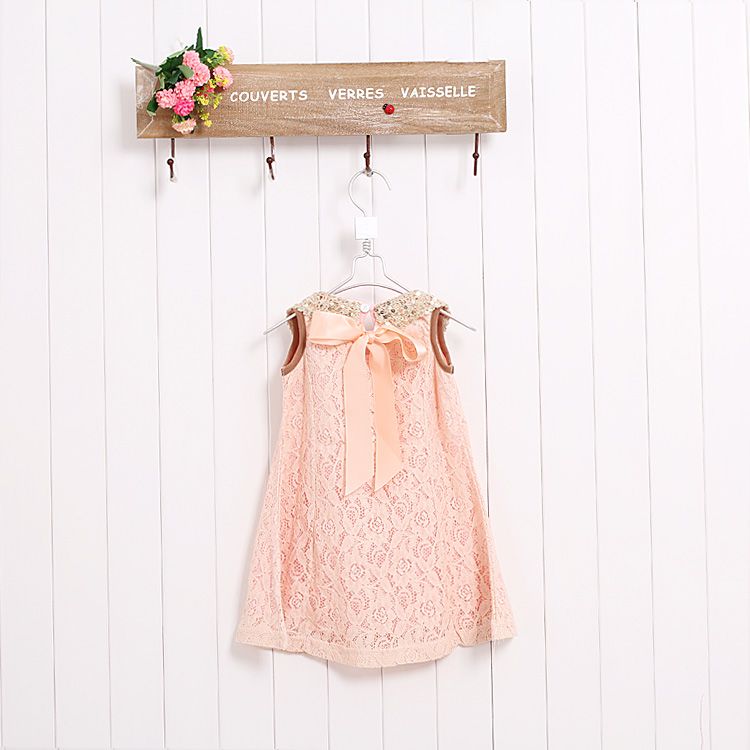 2013 kız elbise dantel bebek yaka moda ipliği dantel prenses elbise 3 renk çocuk giyim