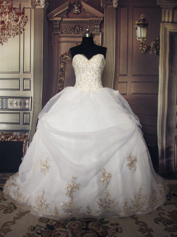 white gown with pearls