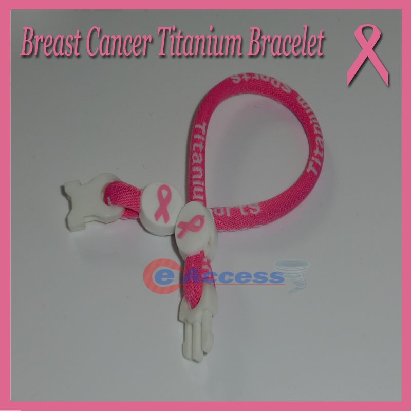 Różowa świadomość raka piersi Energia Tornado Bransoletka Titanium