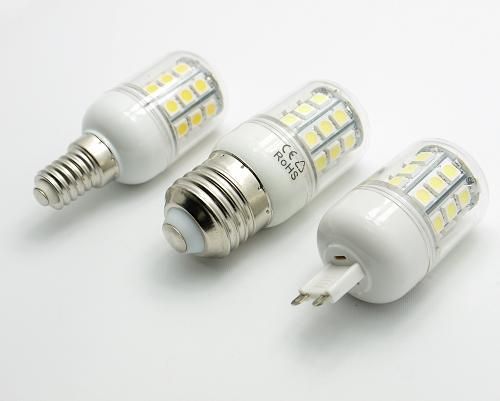 LED Corn Bulb 5050 SMD 30 LED Light 6W z okładką E27 | G9 | E14 / B22 / GU10 360 Stopni High Power Lampa Strona główna Ciepłe białe białe światła oszczędzania energii