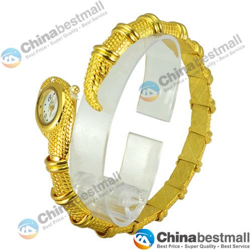 Nuove donne alla moda donne da donna a forma di serpente ornamenti bracciali ornamenti in quarzo orologio da polso relogio femminino gold5259815