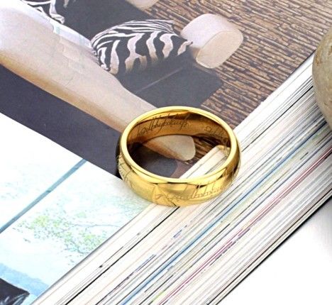 Mäns Lord of the Ring Power Pure Tungsten Steel Gold Plated Rings Power Finger Ring212K