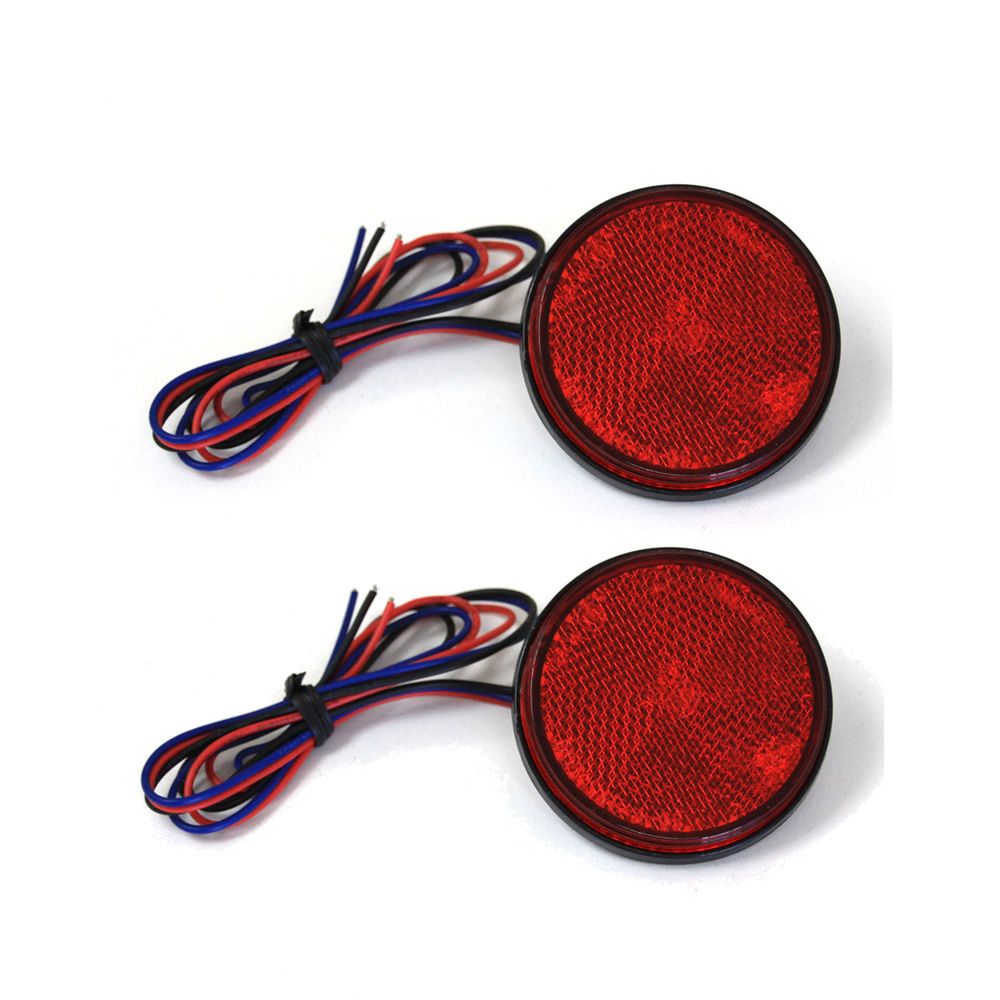 

Led motorcycle light Car Truck Red LED Reflectors Round Brake Light Motorcycle lamp