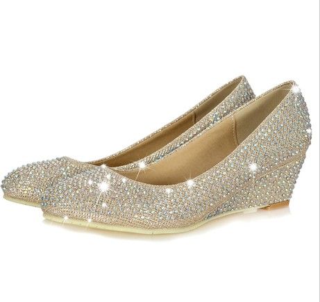 rhinestone wedge shoes