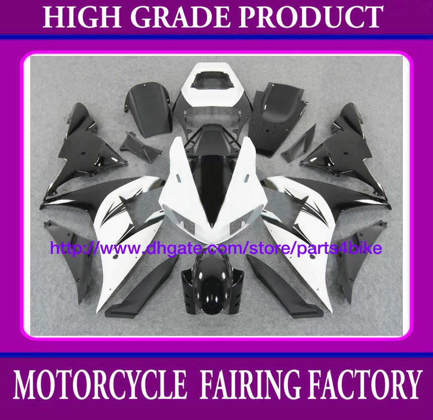 

Fairings body kit for YAMAHA YZF R1 2002 yzfr1 2002 yzf r1 02 03 fairing kit silver black white RX6b, Same as picture