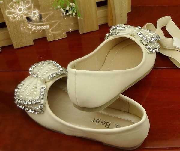 G.G.Bear Baby Shoes Girls Lace Bow Rhinestone Shoes
