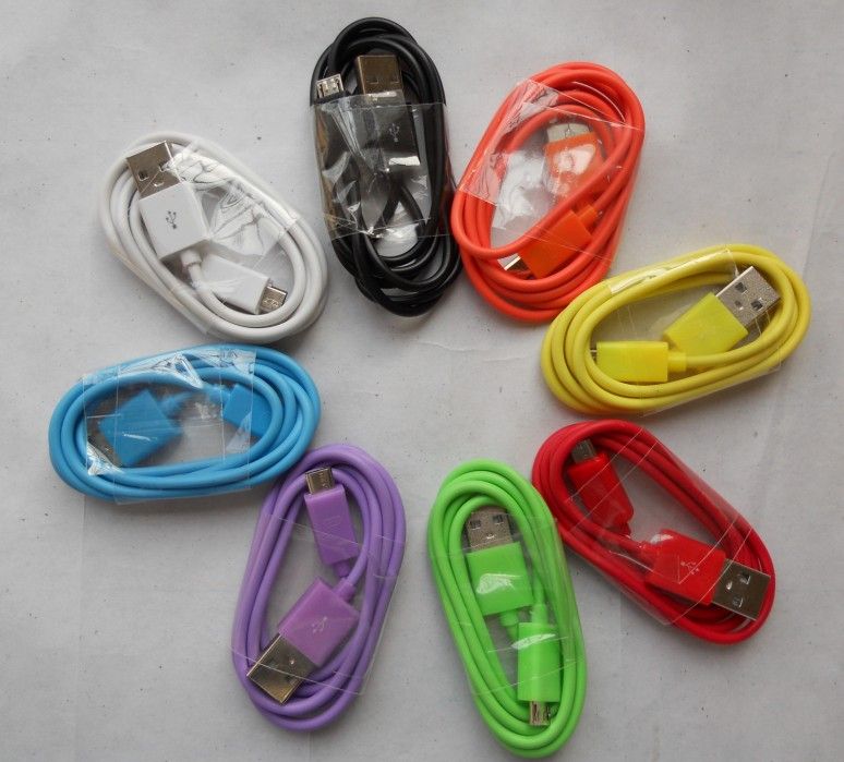 

Colour 1M 3FT 10 colors micro usb data and charging cable for samsung blackberry htc motorola LG 300pcs up