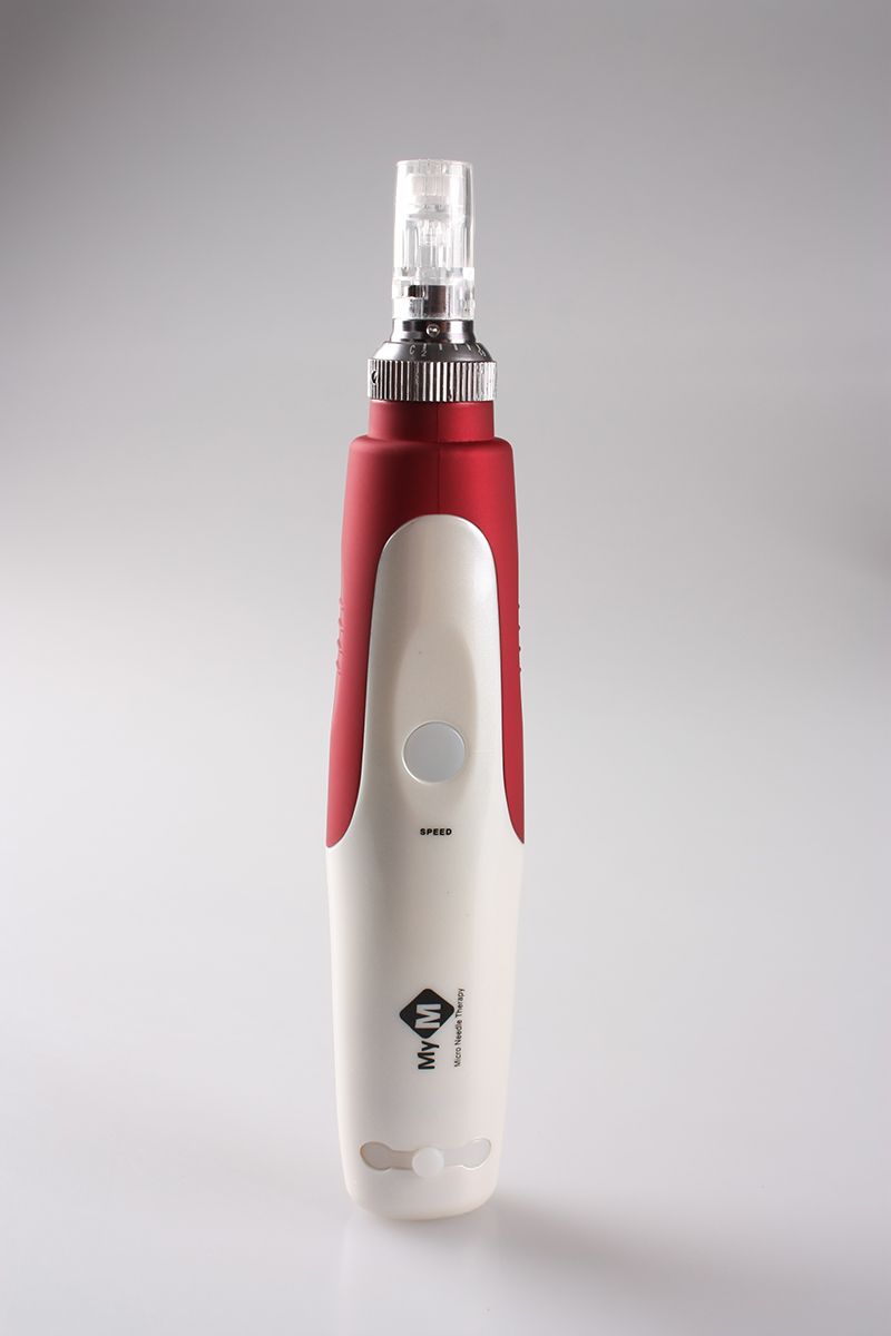 MYM Derma Pen With of cartridges!! Micro Needle Therapy Electric Derma Stamp Derma Roller With 5 Speeds Needle Length From 0.25mm-2mm