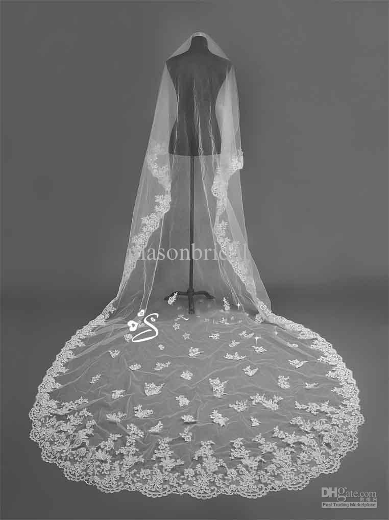 Wedding Veils 3m Lace Edge One Layer Applique Wedding Accessory Wedding Bridal Veils From Hon