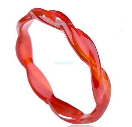 Agate rouge naturelle, bracelet fil torsadé, 54-56 mm de diamètre, la belle dame d'abord.
