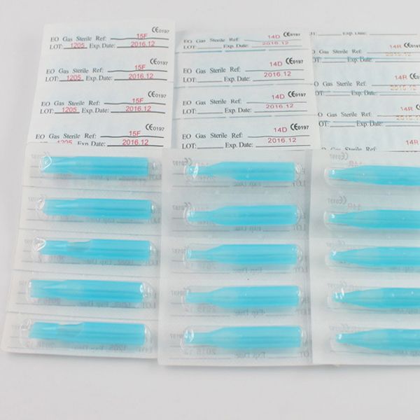 Disposable Tattoo Tips Blue Color 9FT Size For Tattoo Gun Needle Ink Cup Grip Kits