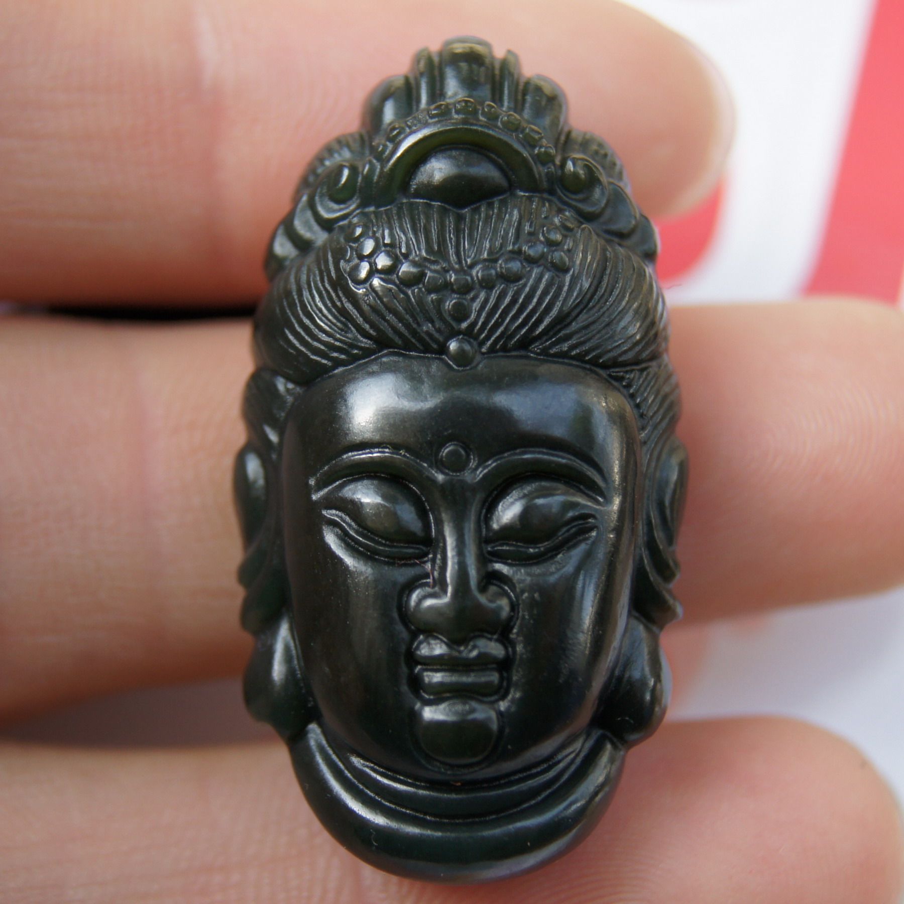 2020 Natural Green Black Jade Buddha Pendant Chinese Jade Pendants