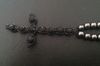 Hamatite bead Handmade,Wholesale Fashion Black Cross Rosary Necklace