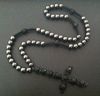 Hamatite bead Handmade,Wholesale Fashion Black Cross Rosary Necklace
