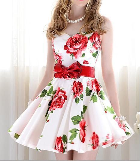 red and white summer dress
