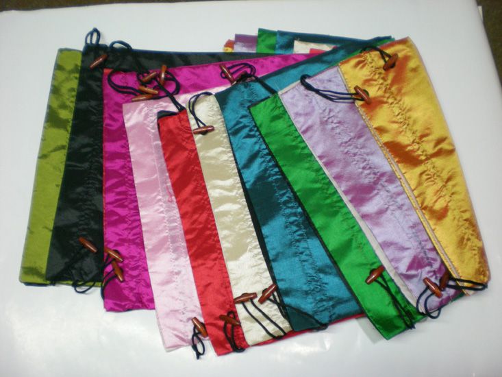 Grandes sacos de presente em branco, saco de seda reutilizável, sacos de armazenamento com cordão, 20x28 cm, 10 unidades, cores misturadas 5371575