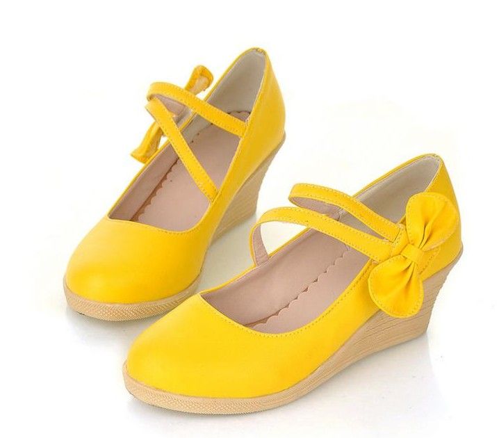 Candy Colored Girls High-heeled Shoes / Fashion Bowknot Round Head ...