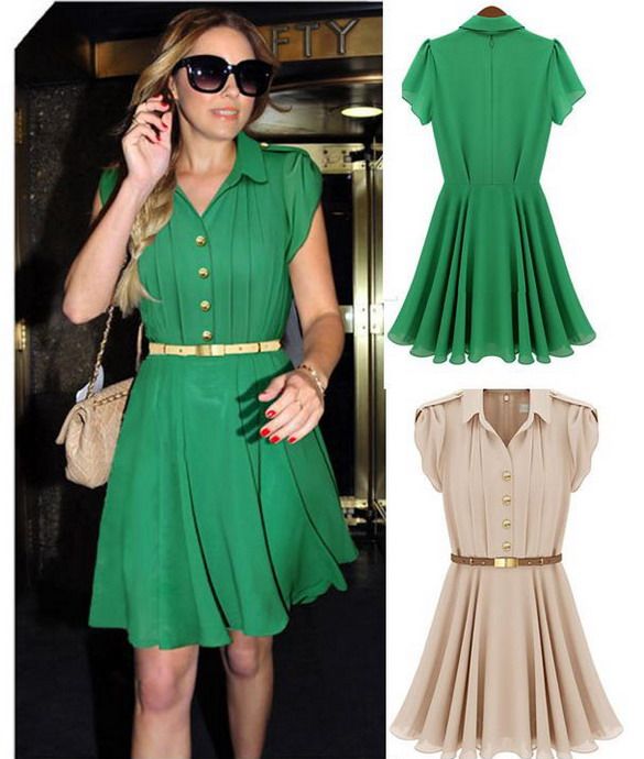 womens green summer dress
