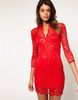 2013 NEW Fashion Ladies' Sexy V-Neck lace Dress Scalloped Neck 3/4 Sleeve Women's Cocktail Dress