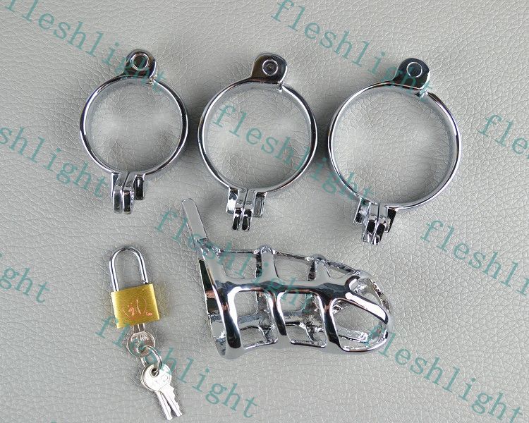 HOT:3 Rings by Chastity Cock, men sex toy/Male chastity device/Zinc alloy plating chromium Chastity