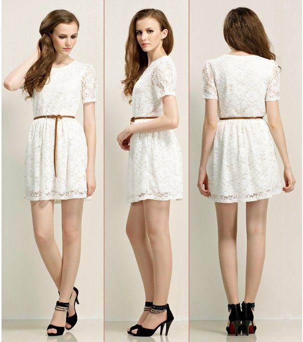 white casual dress for women
