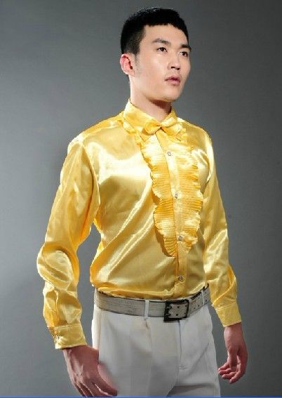 新しいスタイルのメンウェディングシャツの新郎シャツ6色の花groommanシャツ6サイズh5785568493