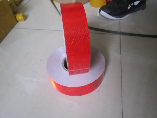 6 rollen / partij 50m * 5cm wit of rood reflecterende veiligheidswaarschuwing tape voertuig opvallende tape