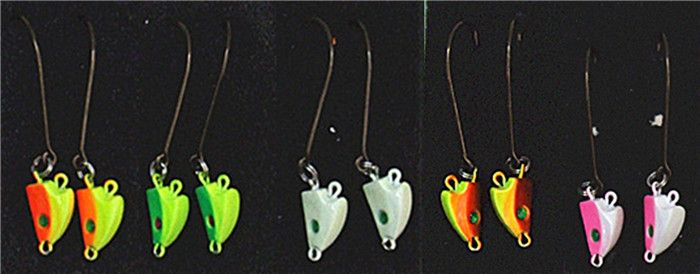 7g 105g 14g Fishing Jig Head Lead Head Hook Unique Shape Make Soft Bait Flexible Swinging VMC hook Five colors for sealakes fi4043197