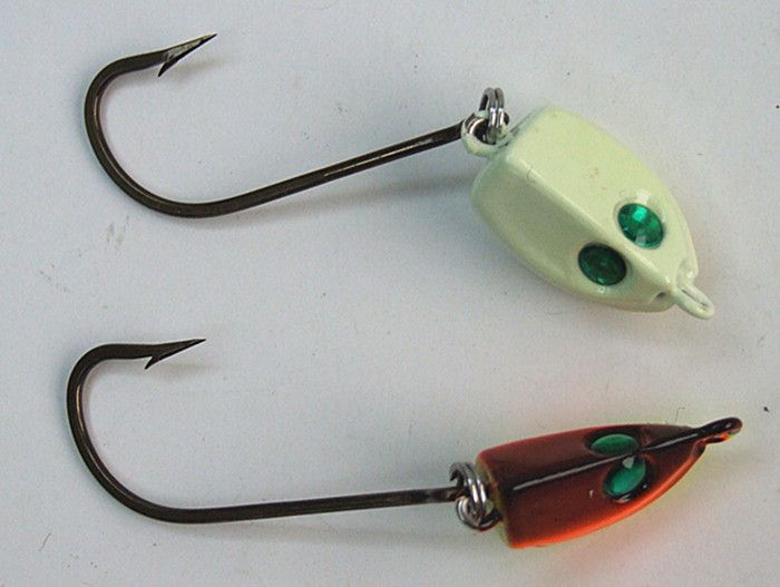 21g, 28g, 40g, Big Fishing Jig Head Lead Head Hook Forme unique Make Soft Bait Flexible swinging VMC hook Cinq couleurs pour la pêche en mer / lacs