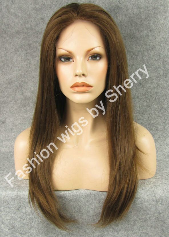 24 Long 8 27 Highlighted Brown Silky Straight Heat