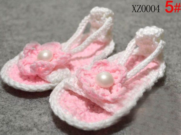 = /Fashion handmade Crochet baby flower shoes mix 7 Style kids cute sandals 0 -18M cotton