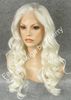 24" Long White Blonde Wavy Wig Heavy Density Heat Resistant Synthetic Hair Lace Front Wig