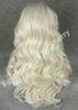 24" Long White Blonde Wavy Wig Heavy Density Heat Resistant Synthetic Hair Lace Front Wig