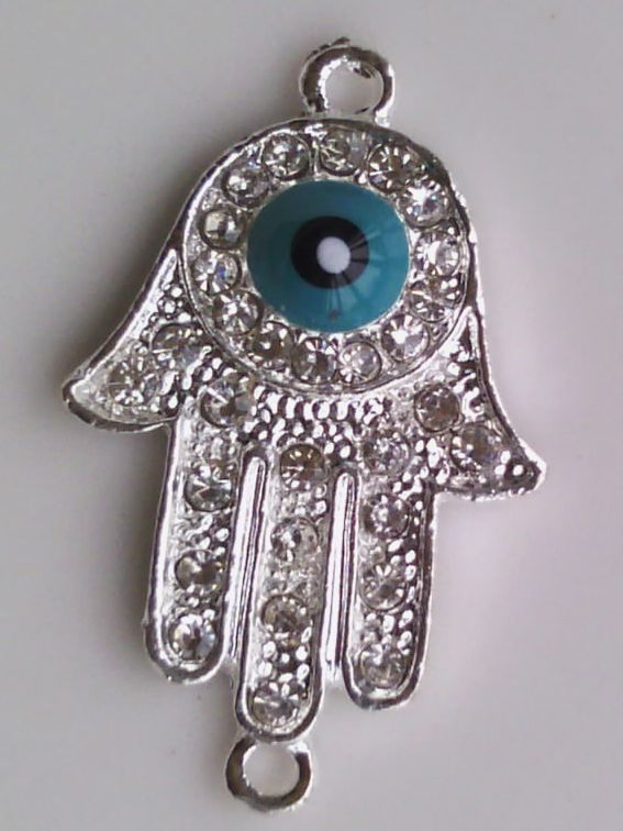 5 färger silverpläterad legering kristall i sidled onda ögon hand hamsa armband kontakter armband charm smycken hitta amp kompon3501672