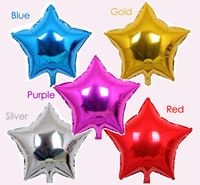 100 stks 10 "Star Shape Helium Foil Ballonnen, feestdagen Feestvoedingsdecoraties Mix Kleur