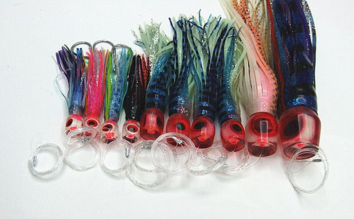 Fishing Lure Octopus Skirt Bait Game Lures Tuna lures Trolling Fishing lure Soft Bait Hook line Suite PP soft head lure three size