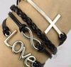 30pcs/lot Fashion 5 style Charm bracelet Really cow leather bracelet Cheap jewelry