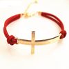 Cross Leather Bracelet Golden Cross Bracelet Candy Color Leather Chain Seven Colors