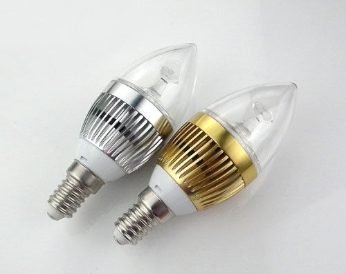 E14 E12 E27 Prata / Dourado Vela LED Lâmpada Luz 3 * 3 W 9 W 85 ~ 265 V 12 v Branco Quente Fresco Branco, Frete Grátis, 6 pcs