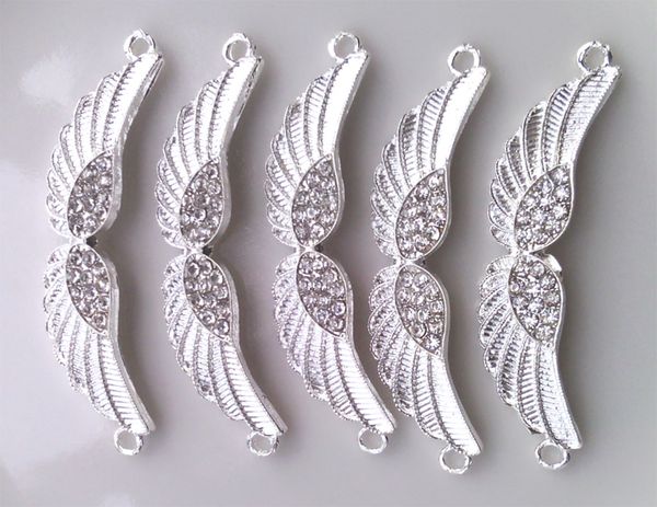 

2013 новый посеребренные металлический сплав Кристалл Rhinestone крылья ангела браслет