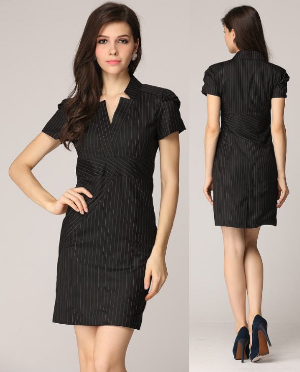 New Designer Women Fashion Stripe Dress Elegant OL Office Ladies - 590x732 - jpeg Office Dresses For Women
