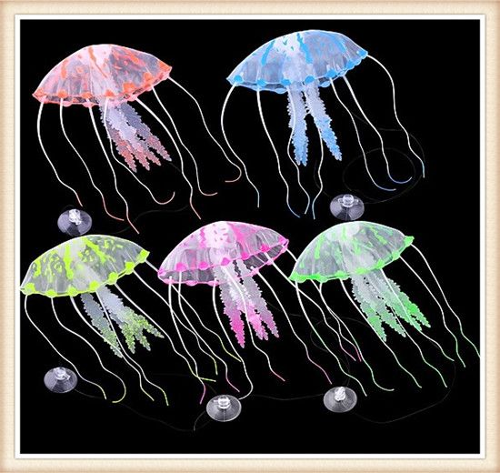 Glowing Effect Floating Artificial Jellyfish Decoration For Aquarium