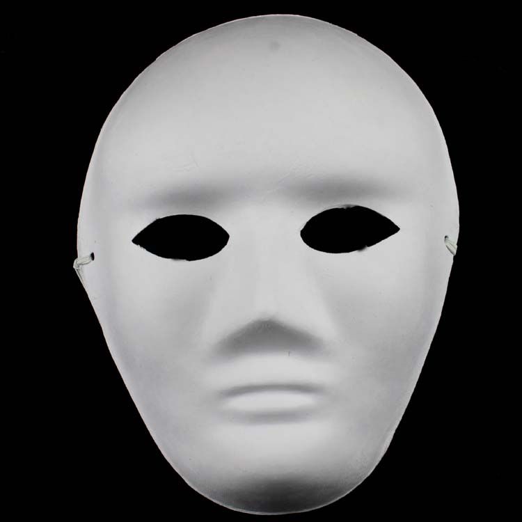 Paper Pulp Plain White Full Face Masks For Men Women Unpainted Blank DIY Fine Art Painting Masquerade Masks Net weight 40g 