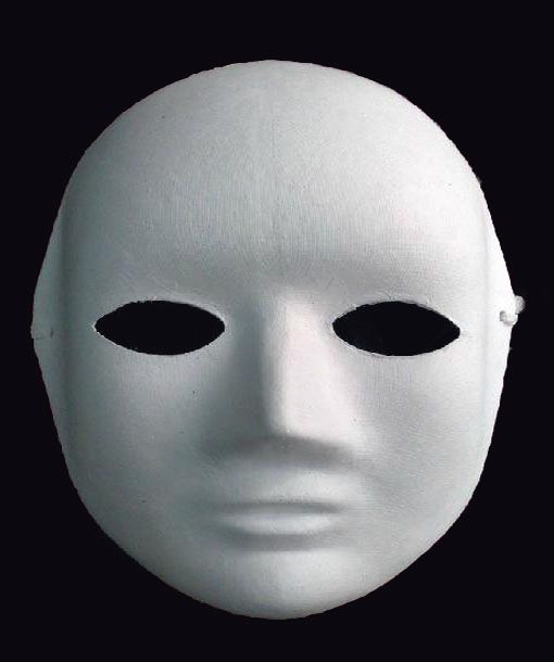 Paper Pulp Plain White Full Face Masks For Men Women Unpainted Blank DIY Fine Art Painting Masquerade Masks Net weight 40g 